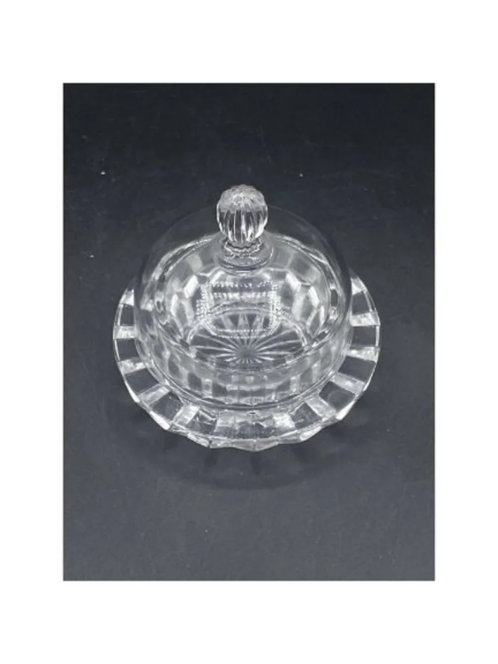 Mikasa Salina Glass Small Covered Condiment Cloche Butter Dish Vintage